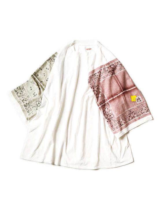  캐피탈 반팔 티셔츠 Kapital 18.5 저지 반다나 대형 티셔츠 Peckish Rainbowy