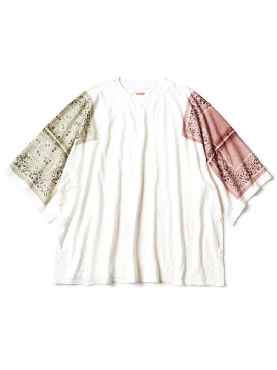  캐피탈 반팔 티셔츠 Kapital 18.5 저지 반다나 대형 티셔츠 Peckish Rainbowy - KAPITAL