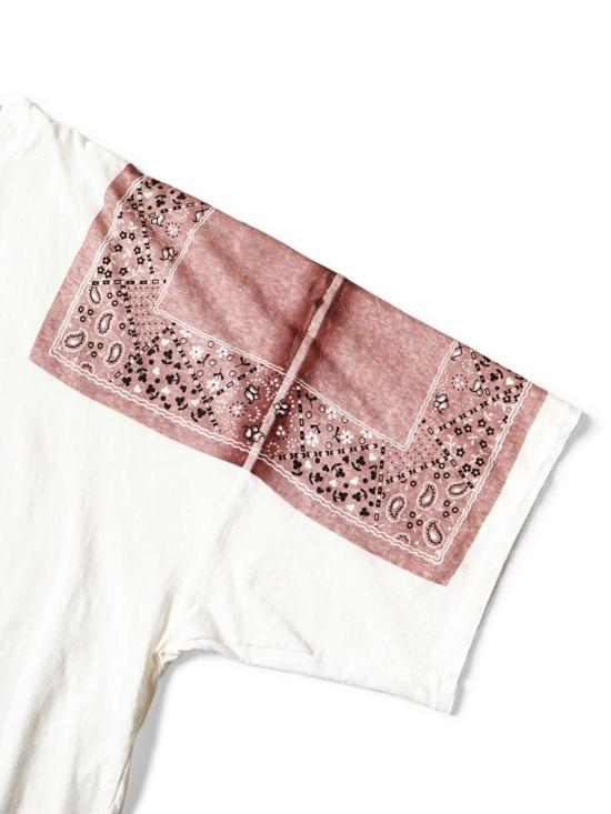  캐피탈 반팔 티셔츠 Kapital 18.5 저지 반다나 대형 티셔츠 Peckish Rainbowy - KAPITAL