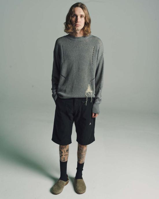  로아 긴팔 티셔츠 그레이 헴프 크루넥 그레이 - ROA