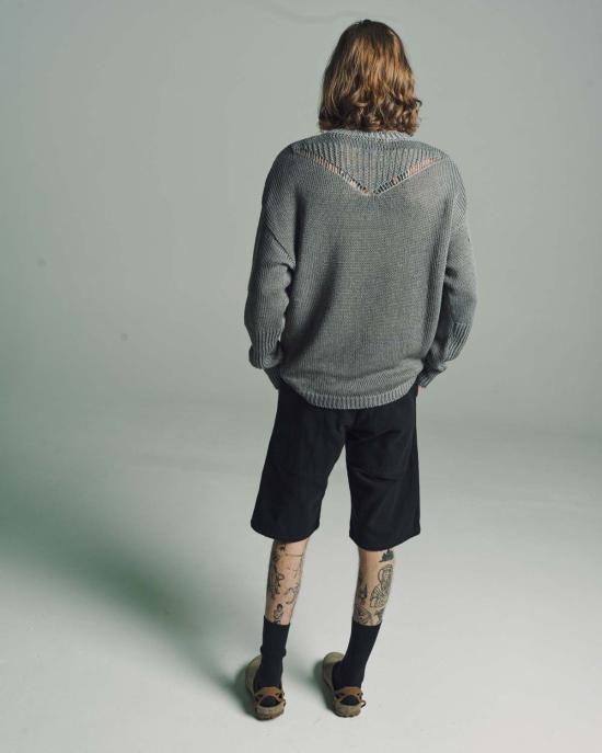  로아 긴팔 티셔츠 그레이 헴프 크루넥 그레이 - ROA