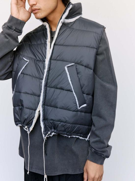  카미엘 포트젠스 패딩 카미엘 포젠스 리사이클 나일론 바디 워머 다크 그레이 - CAMIEL FORTGENS