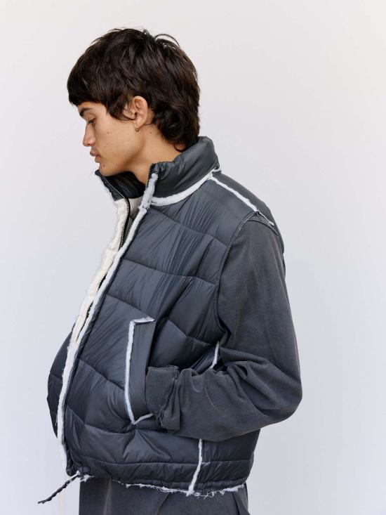  카미엘 포트젠스 패딩 카미엘 포젠스 리사이클 나일론 바디 워머 다크 그레이 - CAMIEL FORTGENS