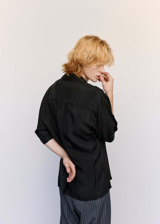  마르니 반팔 셔츠 쿠프로 캠프 칼라  블랙 - MARNI