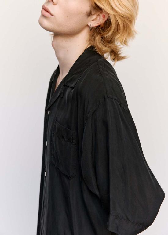  마르니 반팔 셔츠 쿠프로 캠프 칼라  블랙 - MARNI