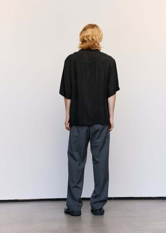  마르니 반팔 셔츠 쿠프로 캠프 칼라  블랙 - MARNI