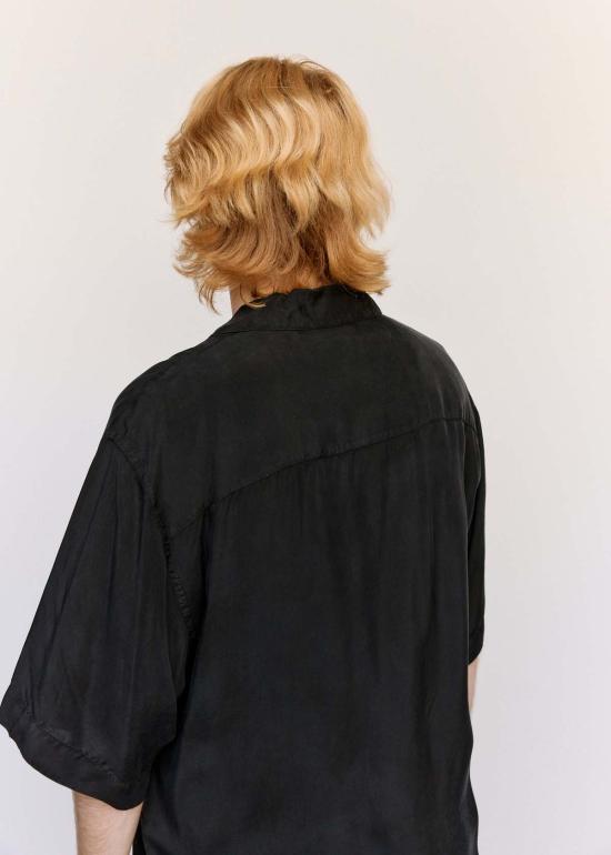  마르니 반팔 셔츠 쿠프로 캠프 칼라  블랙 - MARNI