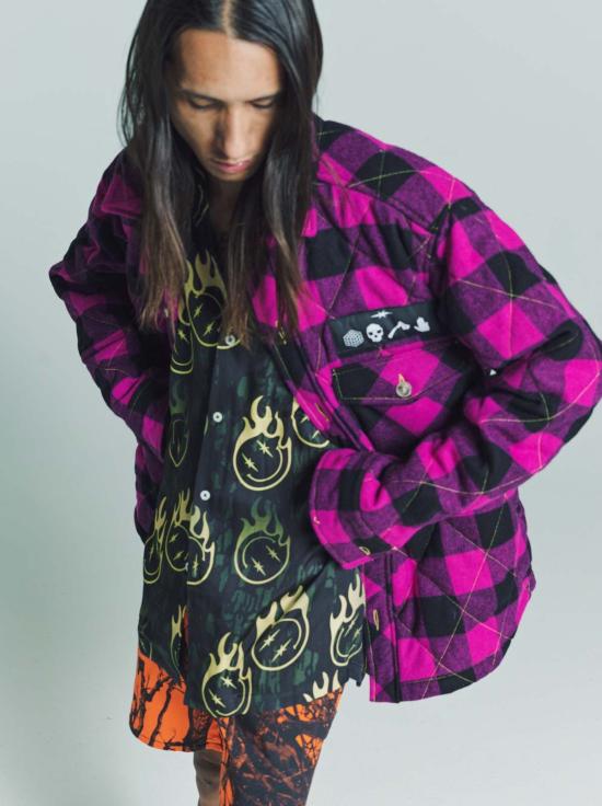  핍스 반팔 셔츠 Phipps Ecovero 오버사이즈 볼링  스마일리 도트 카모 - PHIPPS