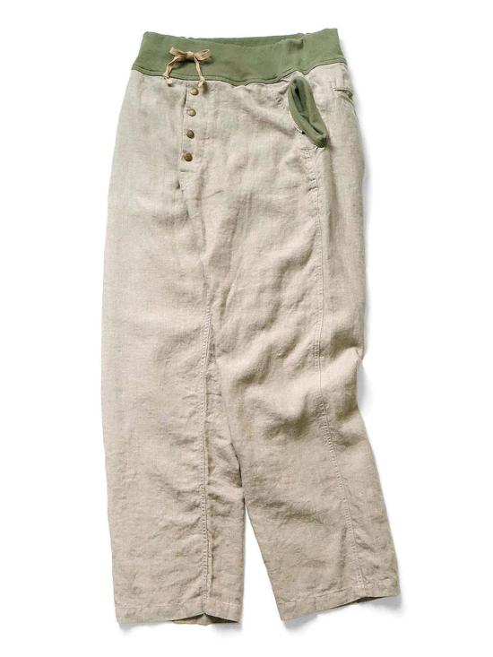  캐피탈 스트레이트 팬츠 린넨 2톤 누벨팬츠 베이지 - KAPITAL