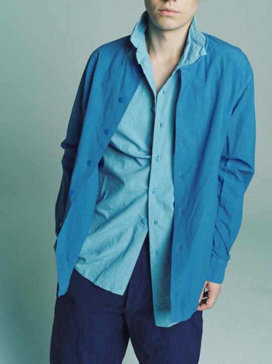  케이시 케이시 긴팔 셔츠 더블다이드 버저  아주르 - CASEY CASEY