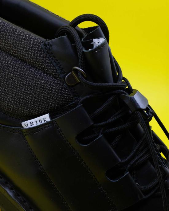  쥐알텐케이 부츠 Gr10 K 송아지 가죽 미드 아스팔트 더비 슈즈 블랙 - GR10K