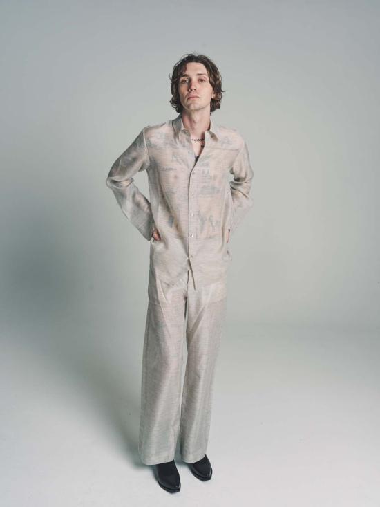  가브리엘라 콜 가먼츠 스트레이트 팬츠 Gabriela Coll Garments No.205 Yak Blend 바지 Heather Grey - GABRIELA COLL GARMENTS