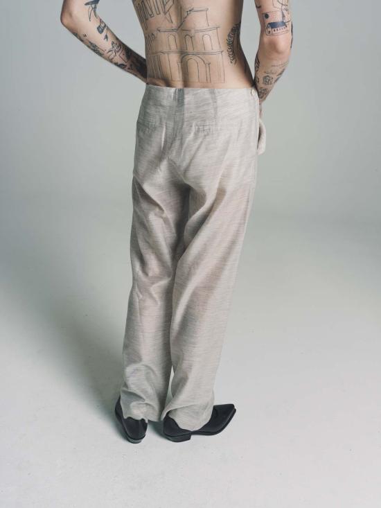  가브리엘라 콜 가먼츠 스트레이트 팬츠 Gabriela Coll Garments No.205 Yak Blend 바지 Heather Grey - GABRIELA COLL GARMENTS