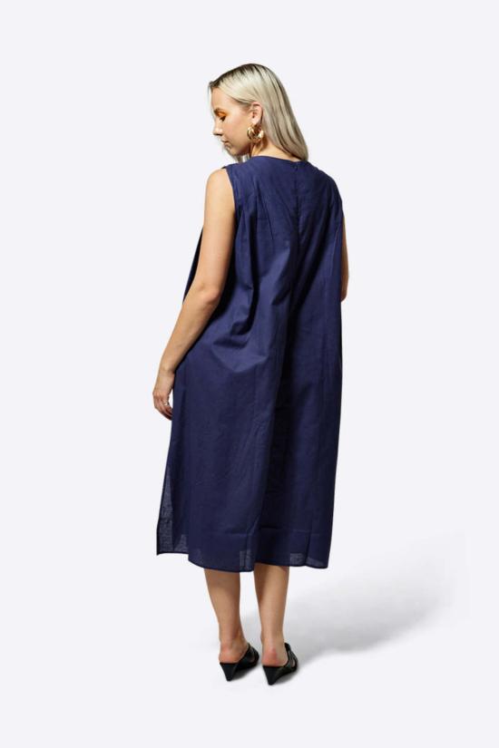  인텐셔널리 블랭크 숏 원피스 "의도적으로." Pal 리넨 맥시 드레스 미드나잇/블랙 - INTENTIONALLY BLANK