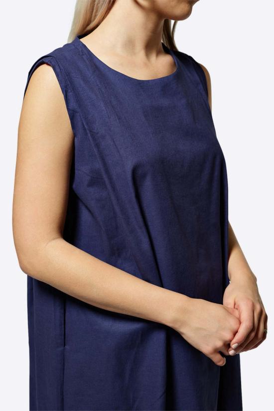  인텐셔널리 블랭크 숏 원피스 "의도적으로." Pal 리넨 맥시 드레스 미드나잇/블랙 - INTENTIONALLY BLANK