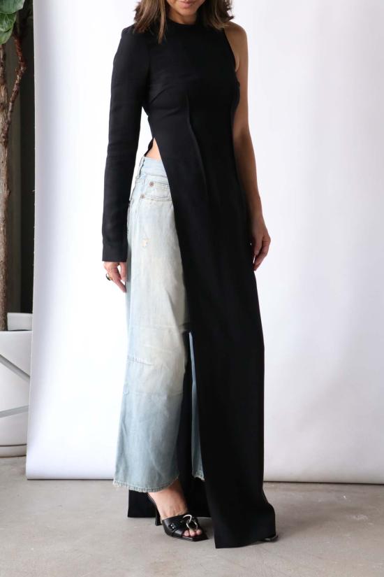  MM6 메종마르지엘라 블라우스 Mm6 메종 마르지엘라 롱슬리브 탑 블랙 - MM6 MAISON MARGIELA