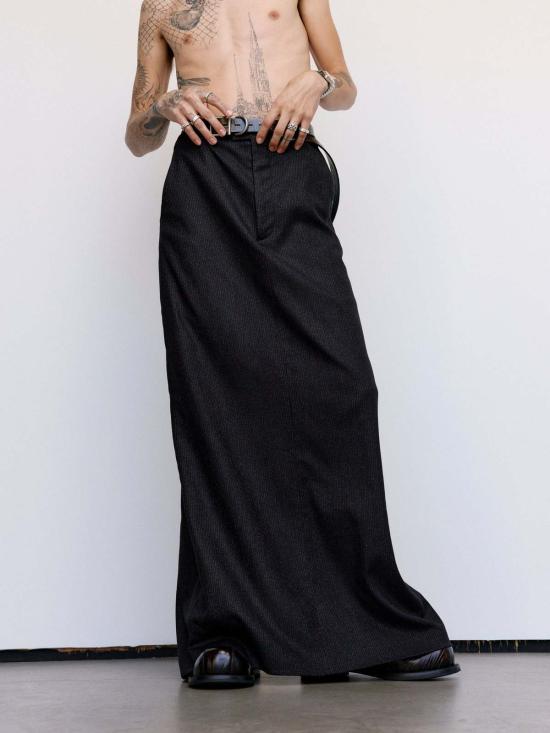  마틴로즈 롱 스커트 마틴 로즈 테일러드 하이웨이스트 스커트 블랙/레드 스트라이프 - MARTINE ROSE