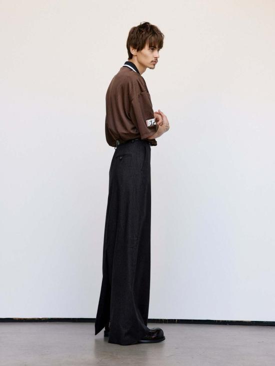  마틴로즈 롱 스커트 마틴 로즈 테일러드 하이웨이스트 스커트 블랙/레드 스트라이프 - MARTINE ROSE