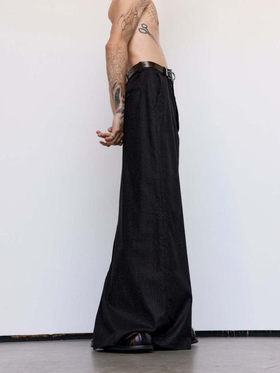  마틴로즈 롱 스커트 마틴 로즈 테일러드 하이웨이스트 스커트 블랙/레드 스트라이프 - MARTINE ROSE