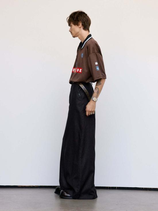  마틴로즈 롱 스커트 마틴 로즈 테일러드 하이웨이스트 스커트 블랙/레드 스트라이프 - MARTINE ROSE