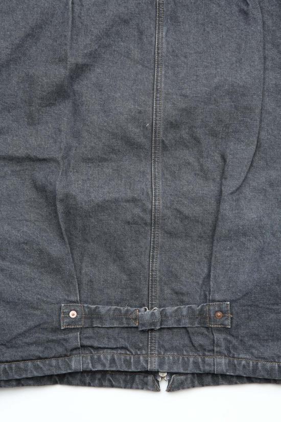  캐피탈 봄버 자켓 Kapital 14oz 데님 T백 드리즐러 재킷 블랙/에크루 - KAPITAL