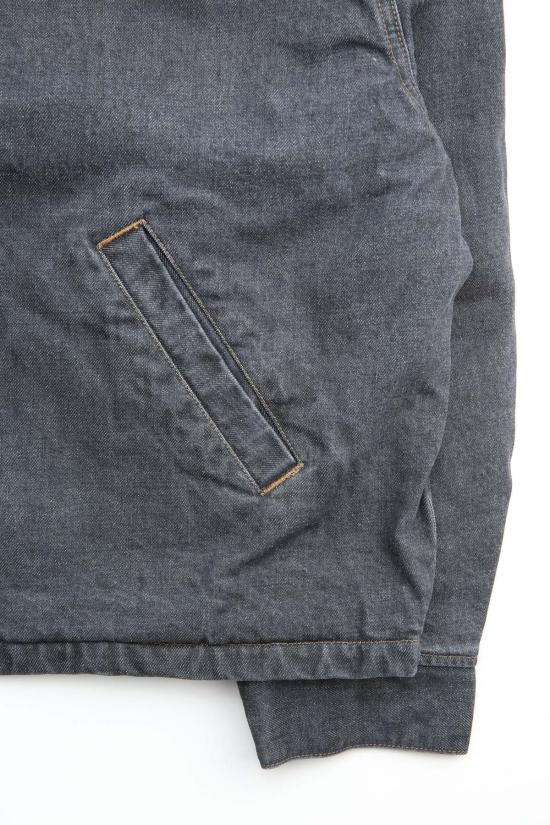  캐피탈 봄버 자켓 Kapital 14oz 데님 T백 드리즐러 재킷 블랙/에크루 - KAPITAL