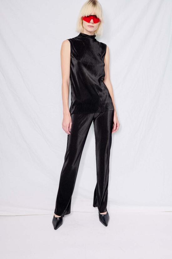  어셈블리 뉴욕 민소매 티셔츠 어셈블리 마이크로플리츠 슬리브리스 모크넥 탑 블랙 - ASSEMBLY NEW YORK