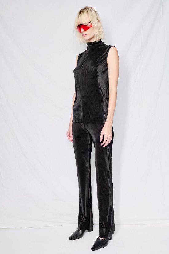  어셈블리 뉴욕 민소매 티셔츠 어셈블리 마이크로플리츠 슬리브리스 모크넥 탑 블랙 - ASSEMBLY NEW YORK