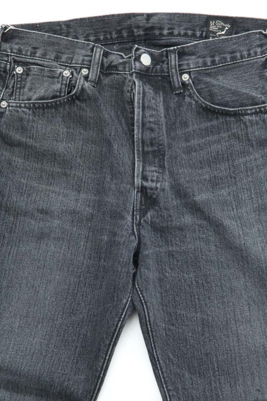  오어슬로우 데님 팬츠 Orslow 105 Standard Selvedge 블랙 데님 스톤 - ORSLOW