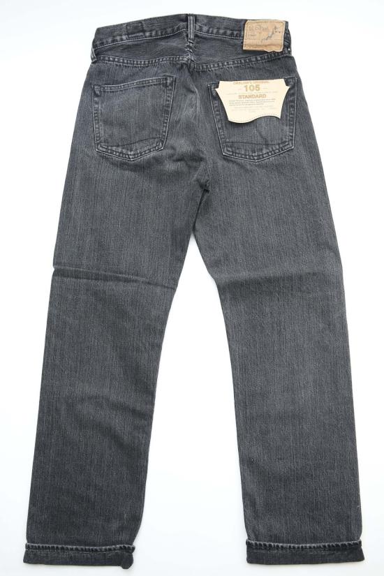  오어슬로우 데님 팬츠 Orslow 105 Standard Selvedge 블랙 데님 스톤 - ORSLOW