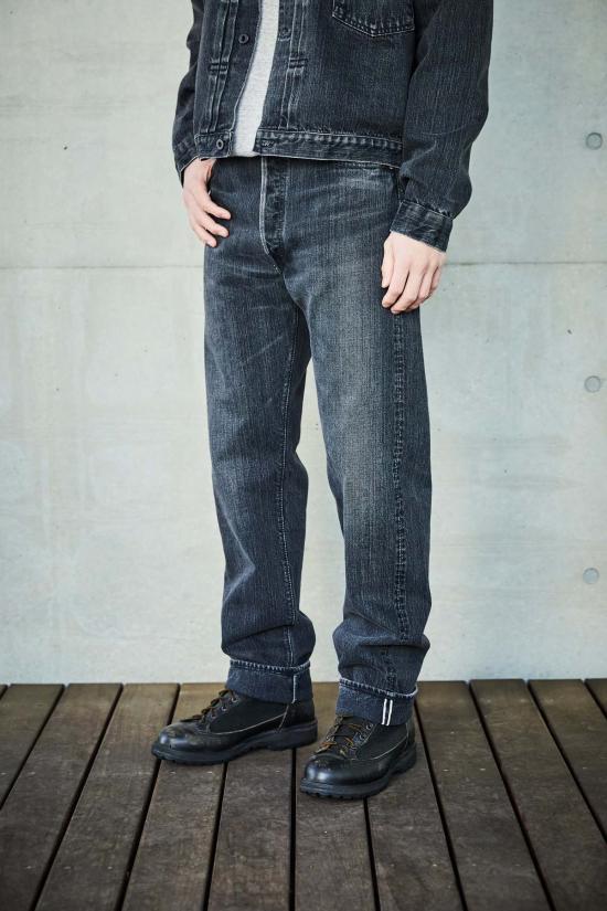  오어슬로우 데님 팬츠 Orslow 105 Standard Selvedge 블랙 데님 스톤 - ORSLOW