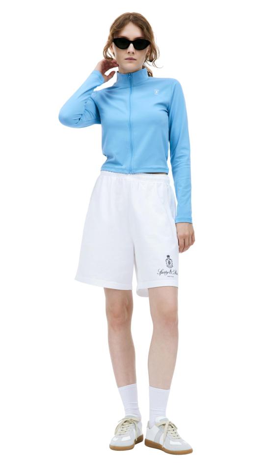  스포티앤리치 봄버 자켓 스포티 & 리치 러너 액티브 지퍼업 재킷 애틀랜틱/화이트