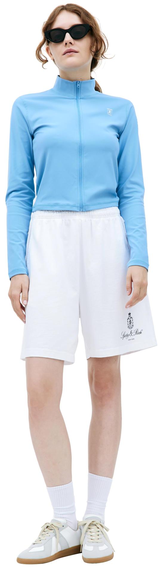  스포티앤리치 봄버 자켓 스포티 & 리치 러너 액티브 지퍼업 재킷 애틀랜틱/화이트 - SPORTY & RICH