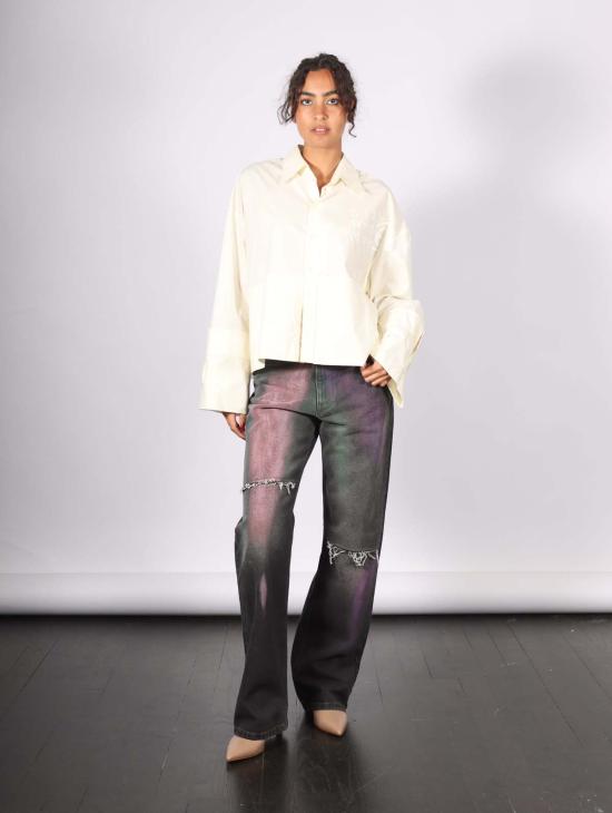  MM6 메종마르지엘라 블라우스 Mm6 메종 마르지엘라 크롭 롱슬리브 셔츠 아이보리