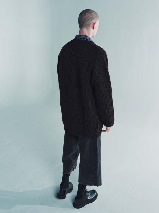  아워레가시 가디건 Our Legacy Welsh Albion Wool Colossal Cardigan 블랙 - OUR LEGACY