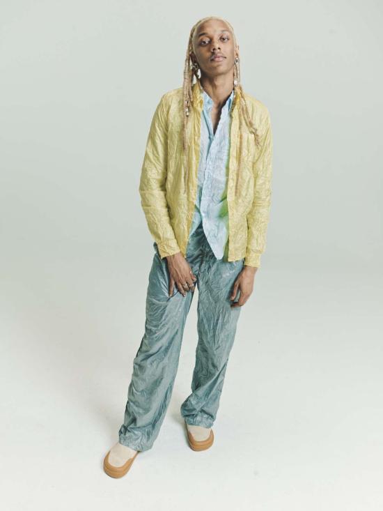  로에베 긴팔 셔츠 폴리 크링클  옐로우 - LOEWE