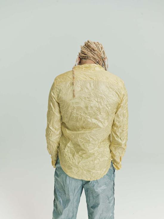  로에베 긴팔 셔츠 폴리 크링클  옐로우 - LOEWE