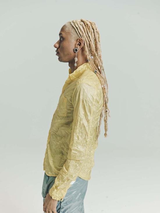  로에베 긴팔 셔츠 폴리 크링클  옐로우 - LOEWE