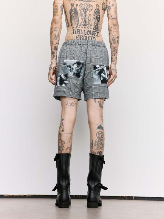  타카히로미야시타 더 솔로이스트 숏팬츠 . 코튼 트렁크 쇼츠 글렌체크 - TAKAHIROMIYASHITA THE SOLOIST.