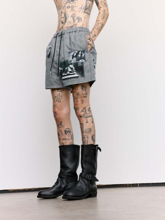  타카히로미야시타 더 솔로이스트 숏팬츠 . 코튼 트렁크 쇼츠 글렌체크 - TAKAHIROMIYASHITA THE SOLOIST.