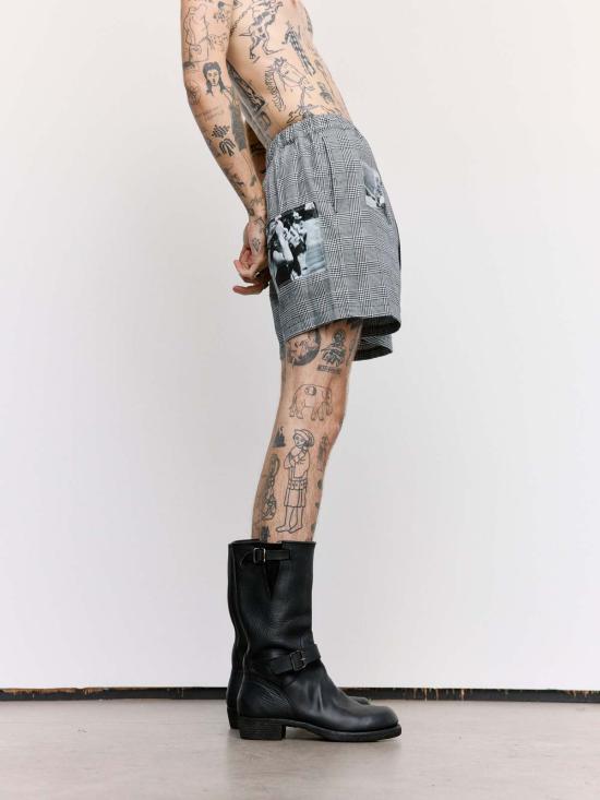  타카히로미야시타 더 솔로이스트 숏팬츠 . 코튼 트렁크 쇼츠 글렌체크 - TAKAHIROMIYASHITA THE SOLOIST.