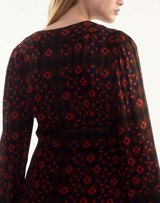  신시아 로리 숏 원피스 신시아 로울리 오텀 맥시 드레스 기하학적 블루/레드 - CYNTHIA ROWLEY