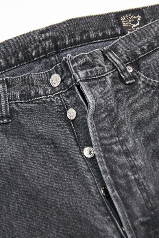  오어슬로우 데님 팬츠 Orslow 105 90's 블랙 데님 스톤 워시 - ORSLOW