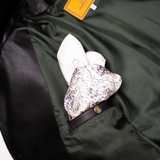  Shangri-la Heritage 가죽 자켓 샹그릴라 헤리티지 치오도 퍼 칼라 스티어하이드 가죽 재킷 블랙 - OTHER BRANDS