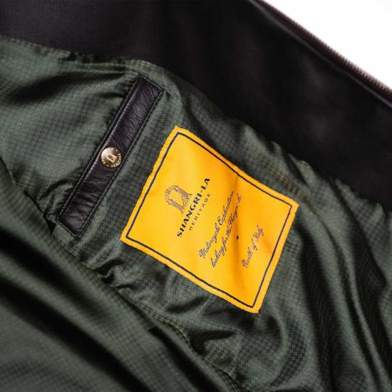  Shangri-la Heritage 가죽 자켓 샹그릴라 헤리티지 치오도 퍼 칼라 스티어하이드 가죽 재킷 블랙 - OTHER BRANDS