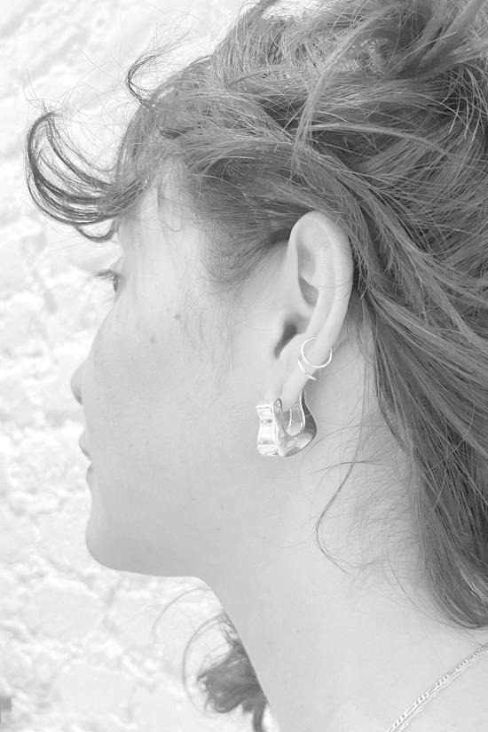  엠엠 드럭 이어링 Mm Druck 후프 귀걸이 18k 골드 버메일 - MM DRUCK