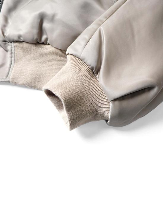  캐피탈 봄버 자켓 Kapital Ma 1 나일론 X 크랙 레더 샴 봄버 재킷 카키 - KAPITAL