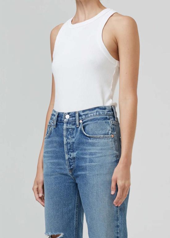  시티즌 오브 휴머니티 민소매 티셔츠 이사벨 리브 탱크 화이트 - CITIZEN OF HUMANITY