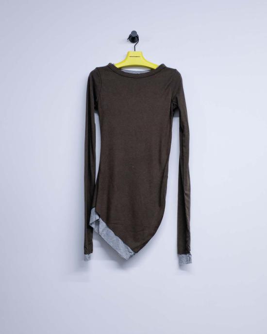  에드워드 커밍 스웨터 울 저지 바나나 트위스트 탑 다크 카키 - EDWARD CUMING