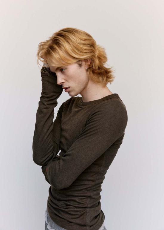  에드워드 커밍 스웨터 울 저지 바나나 트위스트 탑 다크 카키 - EDWARD CUMING